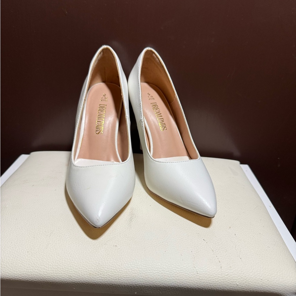 SHEIN White Pointed Toe Heels